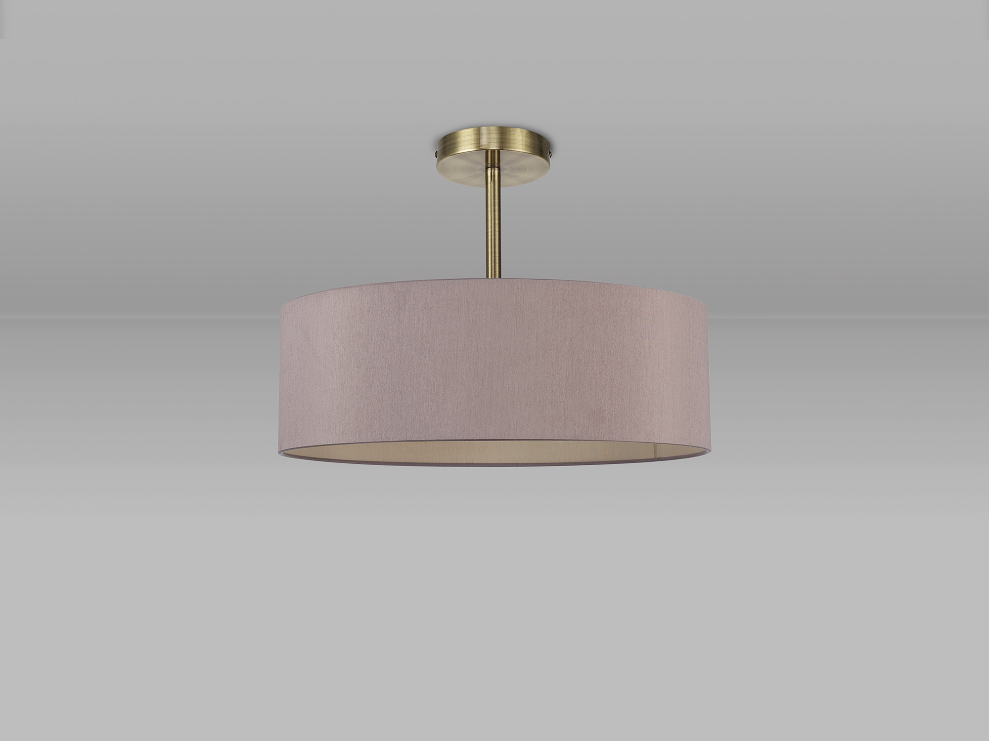 Baymont 45cm Semi Flush 5 Light Antique Brass, Taupe/Halo Gold DK0742  Deco Baymont